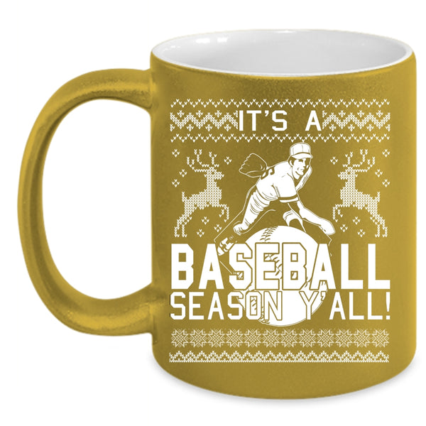 It's A Baseball Season Y'all Coffee Mug, Cool Sport Coffee Cup