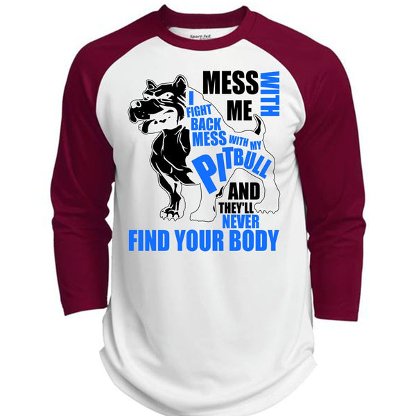 Mess With My Pit Bull T Shirt, I Love Pit Bull T Shirt, Awesome T-Shirts  (Polyester Game Baseball Jersey)