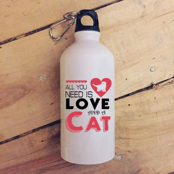All You Need Is Love And A Cat 20 oz Stainless Steel Bottle,Cute Love Outdoor Sports Water Bottle