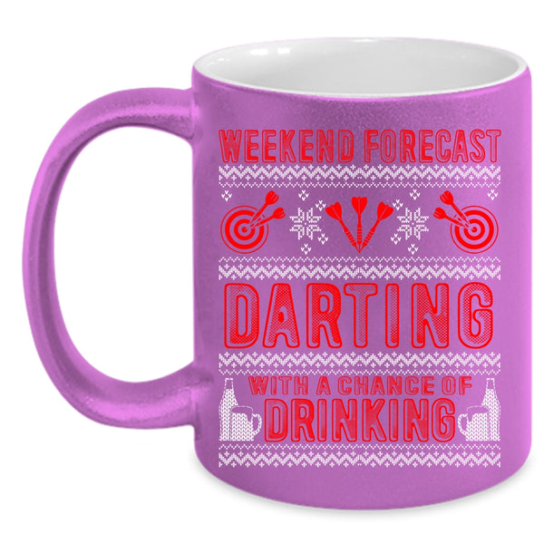 Weekend Forecast Darting Coffee Mug, Chance Of Drinking Coffee Cup