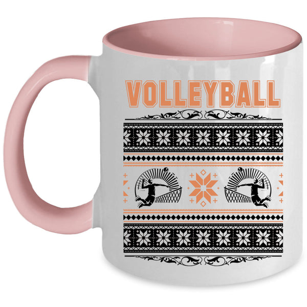 Christmas Family Holiday  Coffee Mug, Volleyball Accent Mug