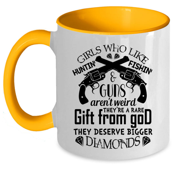 Awesome Girls Coffee Mug, Hunting And Fishing Accent Mug