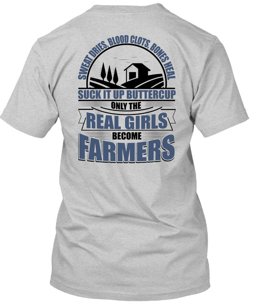 Real Girls Become Farmers T Shirt, I Love Farming T Shirt