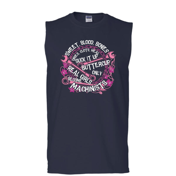Sweet Blood Bones T Shirt, Real Girls Become Mechanic T Shirt, Cool T Shirt (Men's Cotton Sleeveless)