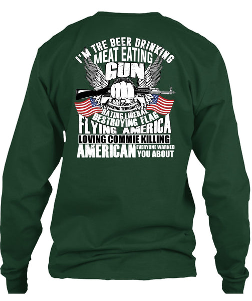Meat Eating Gun T Shirt, Flying America T Shirt