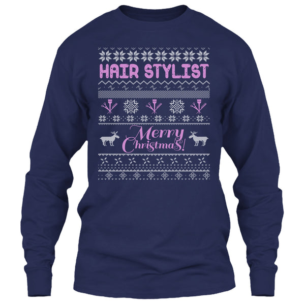 Hair Stylist Merry Christmas T Shirt, Coolest Hair Stylist T Shirt