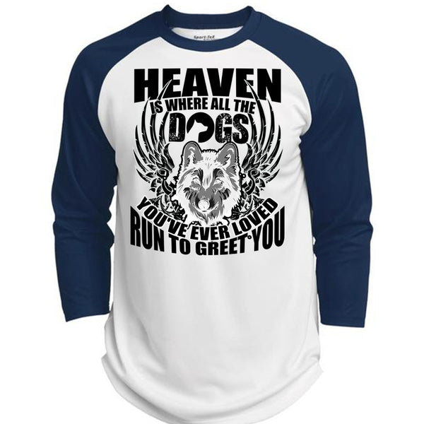 Heaven Is Where All The Dogs T Shirt, I Love Dog T Shirt, Awesome T-Shirts  (Polyester Game Baseball Jersey)