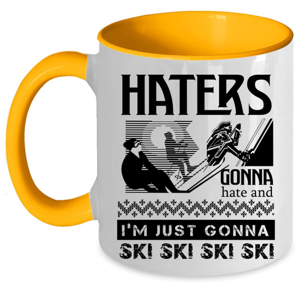 Funny Skiing Coffee Mug, I'm Just Gonna Ski Ski Ski Accent Mug