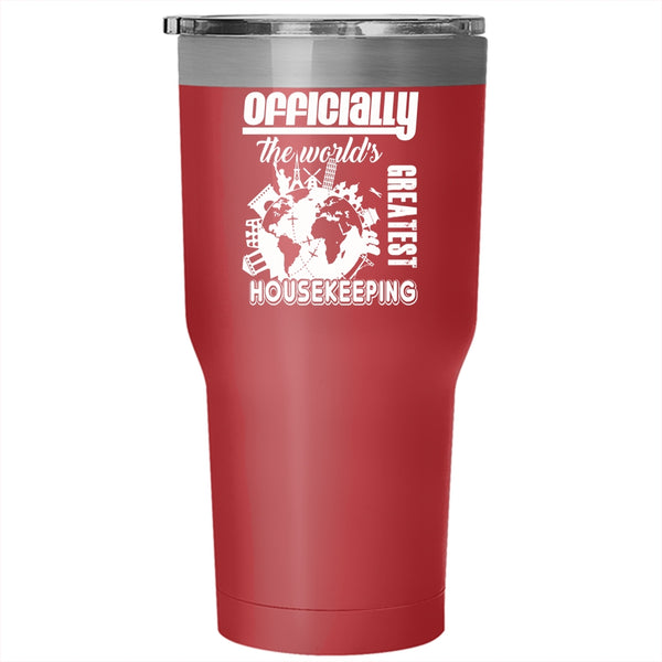 Funny Tumbler 30 oz Stainless Steel, The World's Greatest Housekeeping Travel Mug