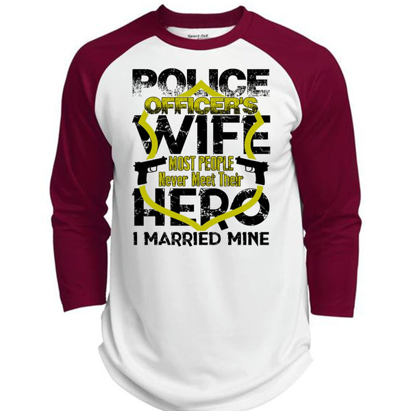 Police Officer's Wife T Shirt, I Love Wife T Shirt, Awesome T-Shirts  (Polyester Game Baseball Jersey)