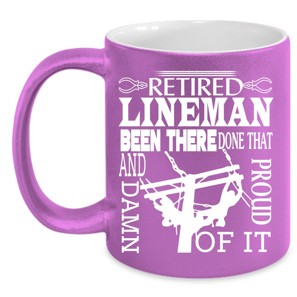 Retired Lineman Coffee Mug, Awesome Retirement Coffee Cup
