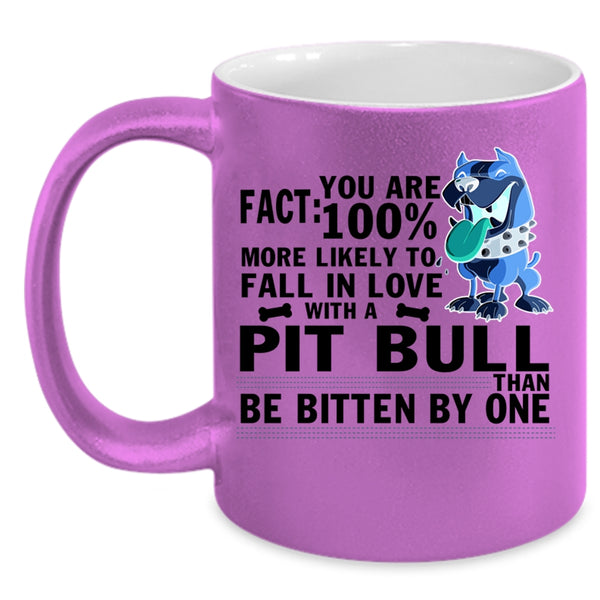 Cute Pitbull Lover Coffee Mug, Fall In Love With A Pit Bull Accent Mug