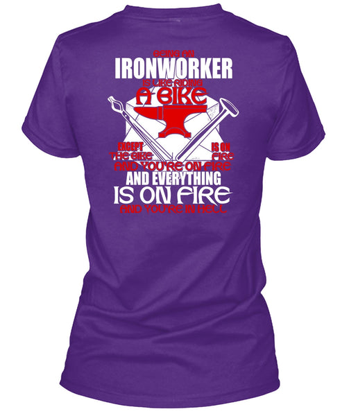 Being An Ironworker T Shirt, Like Riding A Bike T Shirt