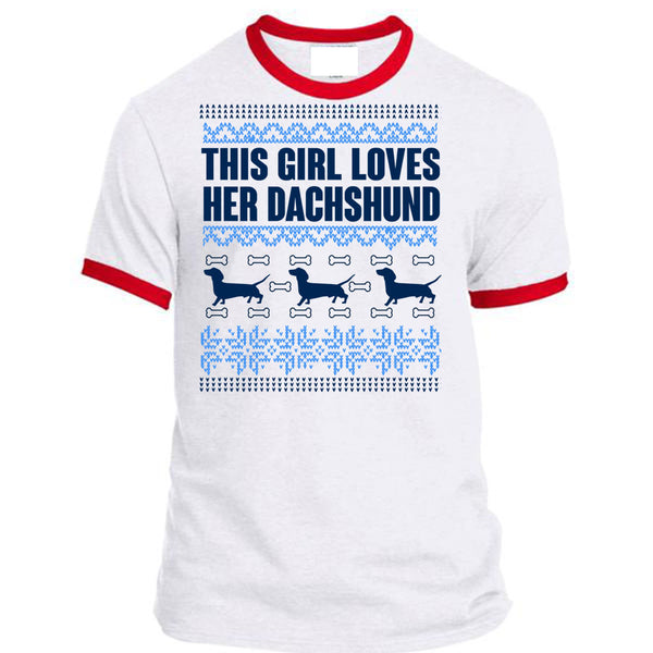 This Girl Loves Her Dachshund T Shirt, This Girl Loves Christmas T Shirt, Awesome T-Shirts