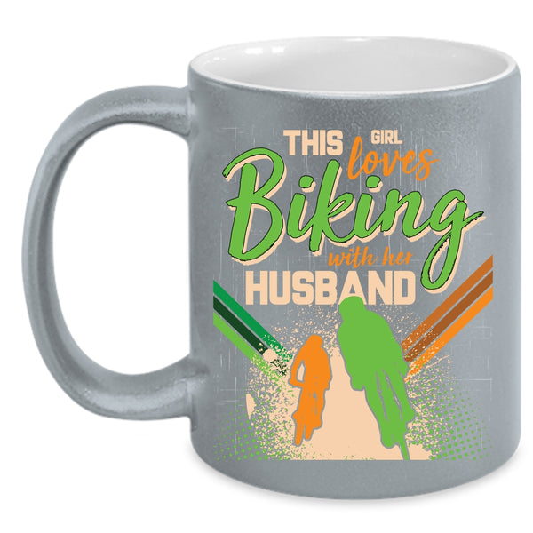 This Girl Loves Biking With Her Husband Coffee Mug, Cute Love Coffee Cup