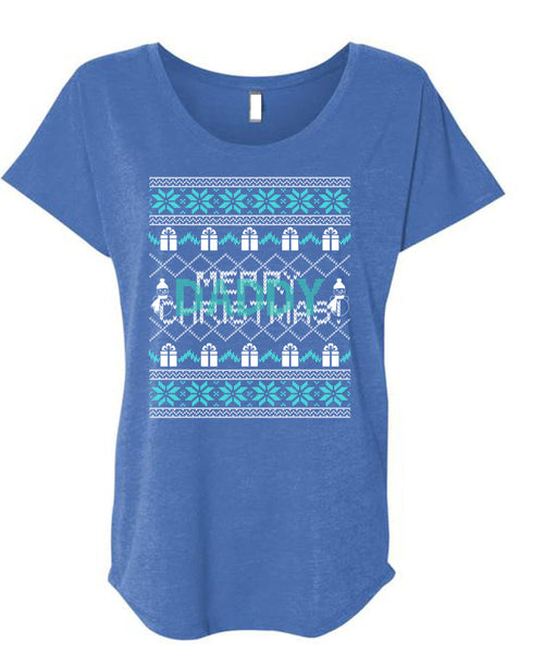 Mery Christmas T Shirt, Being A Papa T Shirt, Cool Shirt (Ladies' Triblend Dolman Sleeve)