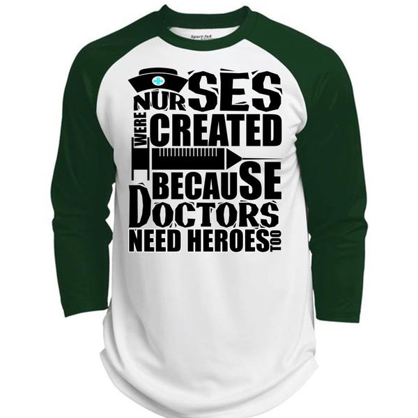 Nurses Were Created T Shirt, I Love Nursing T Shirt, Awesome T-Shirts  (Polyester Game Baseball Jersey)