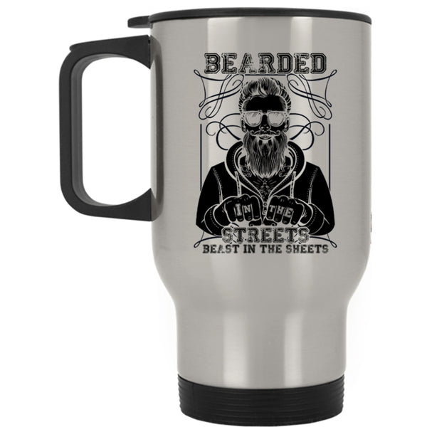 Cool Gift For Bearded Men Travel Mug, Bearded In The Streets Mug