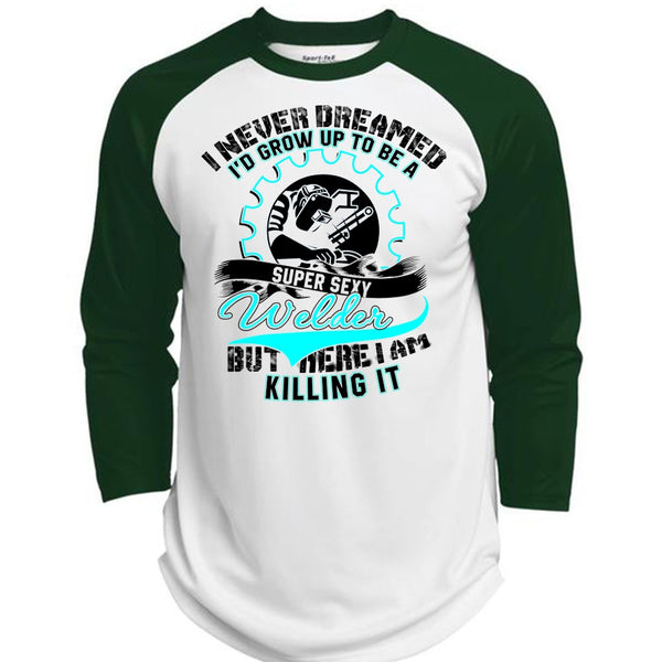 I'd Grow Up To Be A Welder T Shirt, I Love Welder T Shirt, Awesome T-Shirts  (Polyester Game Baseball Jersey)
