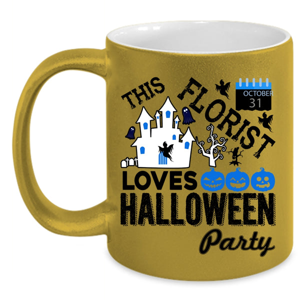 Scary Coffee Mug, This Florist Loves Halloween Party Accent Mug