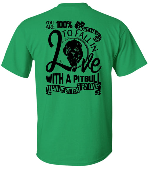 Fall In Love With A Pit Bull T Shirt, I Love Dog T Shirt