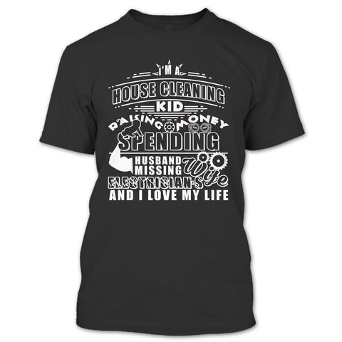 A black t-shirt with the shopify logo