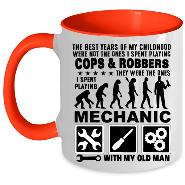 Grandpa Coffee Mug, I Spent Playing Mechanic With My Old Man Accent Mug