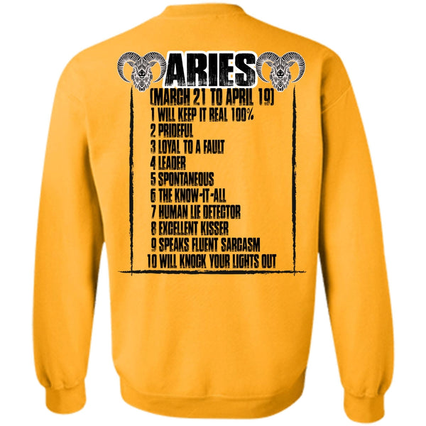 I Love Aries T Shirt, Aries Will Knock Your Lights Out Sweatshirt