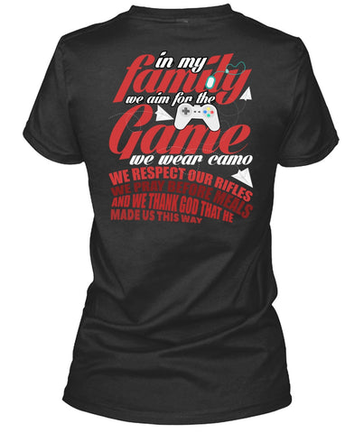 A black t-shirt with the shopify logo