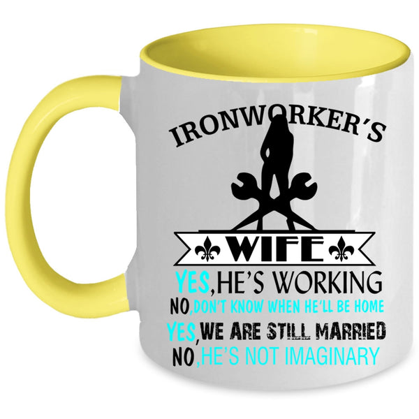 Cute Gift For My Wife Coffee Mug, Ironworker's Wife Accent Mug