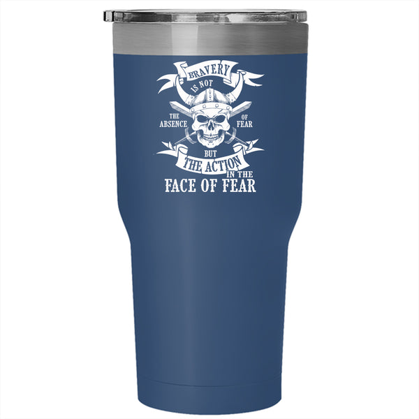 The Action In The Face Of Fear Tumbler 30 oz Stainless Steel, Cool Halloween Travel Mug