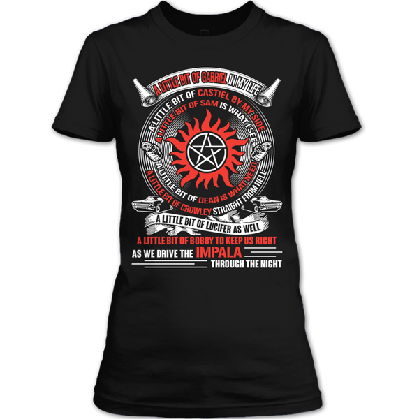 A black t-shirt with the shopify logo