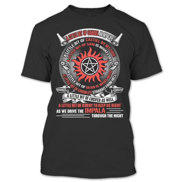 A black t-shirt with the shopify logo