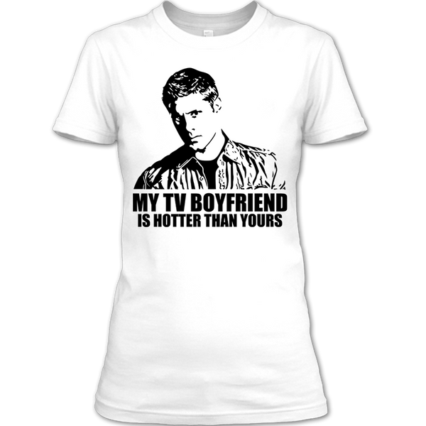 A black t-shirt with the shopify logo