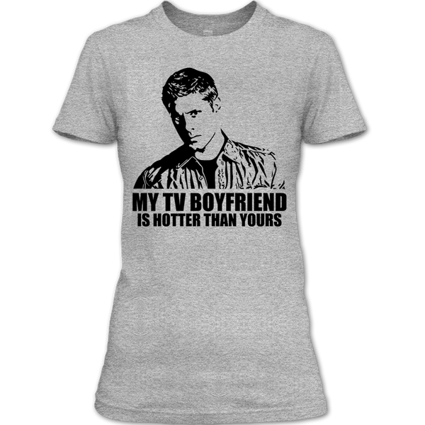 A black t-shirt with the shopify logo