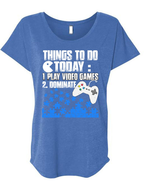 Play Video Games T Shirt, Being A Gamer T Shirt, Cool Shirt (Ladies' Triblend Dolman Sleeve)