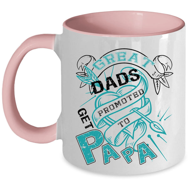 Awesome Papa Coffee Mug, Great Dads Get Promoted To Papa Accent Mug