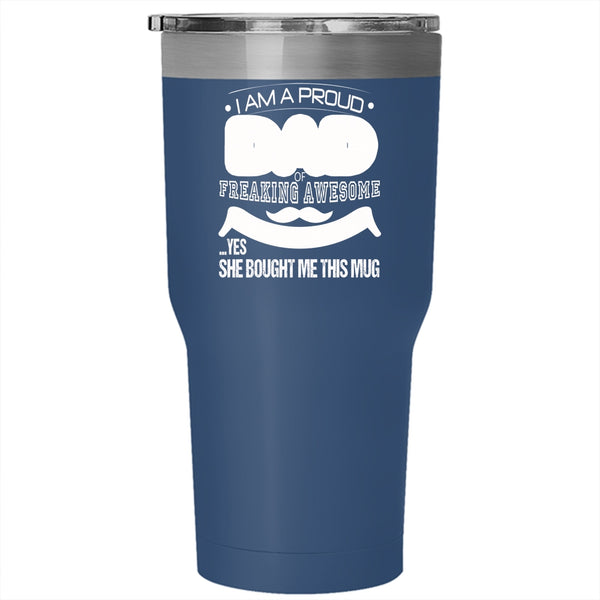 I Am A Proud Dad Of An Inventory Auditor Tumbler 30 oz Stainless Steel, Awesome Dad Travel Mug