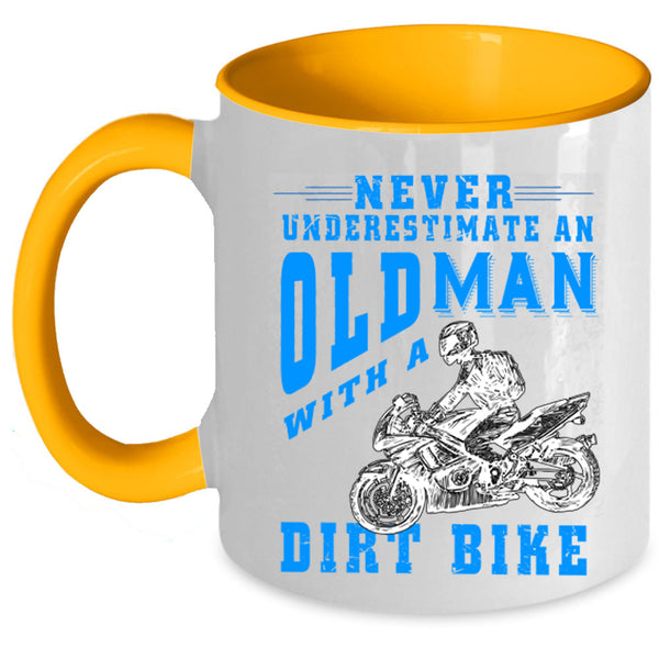 Awesome Grandpas Coffee Mug, Old Man With A Dirt Bike Accent Mug