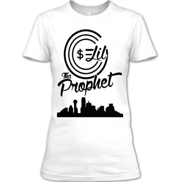 A black t-shirt with the shopify logo