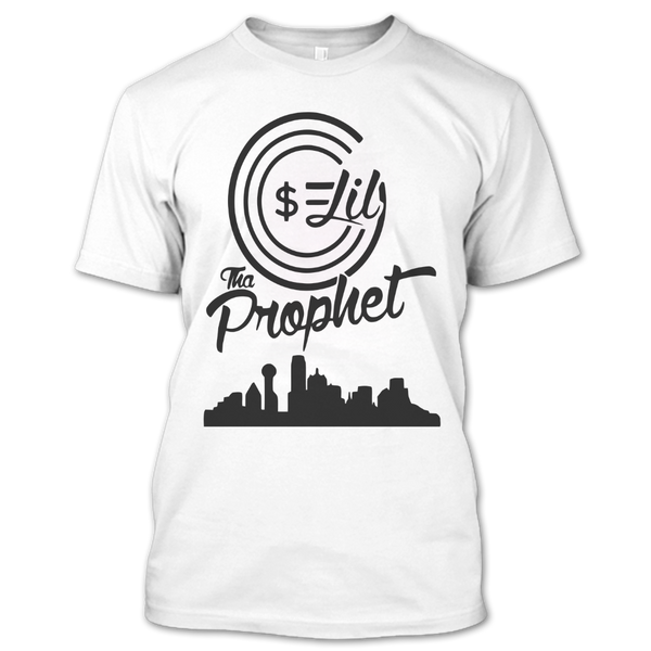 A black t-shirt with the shopify logo