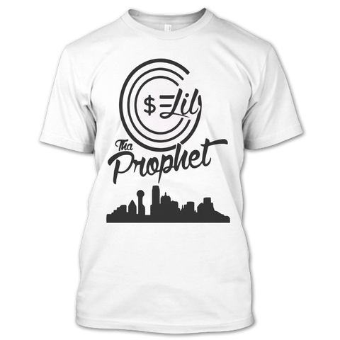 A black t-shirt with the shopify logo