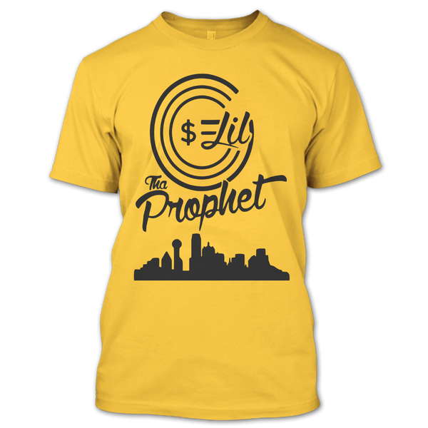 A black t-shirt with the shopify logo