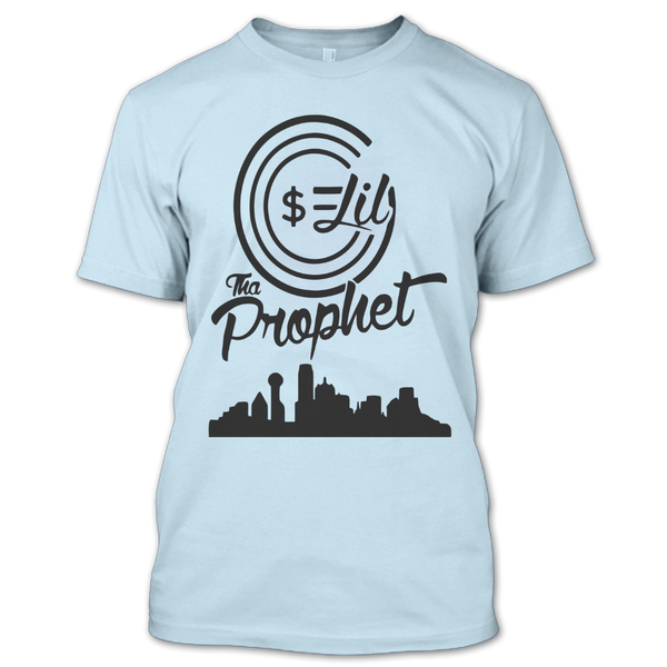 A black t-shirt with the shopify logo