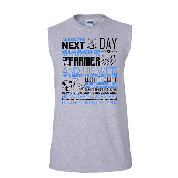The Hard Work Of The Farmer T Shirt, I'm A Farmer's Son T Shirt, Awesome t-shirts (Men's Cotton Sleeveless)