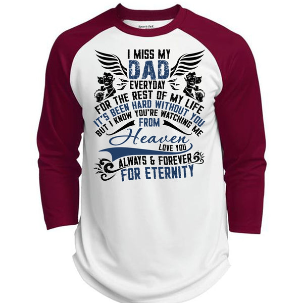 I Miss My Dad Everyday T Shirt, Being A Papa T Shirt, Awesome T-Shirts  (Polyester Game Baseball Jersey)