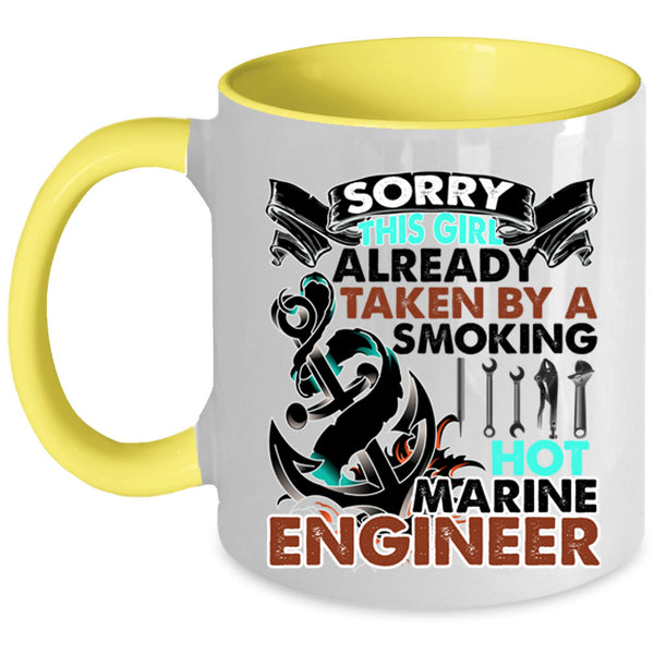 Cute Wife Coffee Mug, Taken By A Hot Marine Engineer Accent Mug