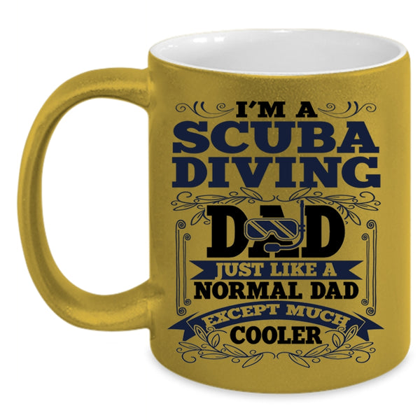 Cool Scuba Diving Dad Coffee Mug, I'm A Scuba Diving Dad Accent Mug