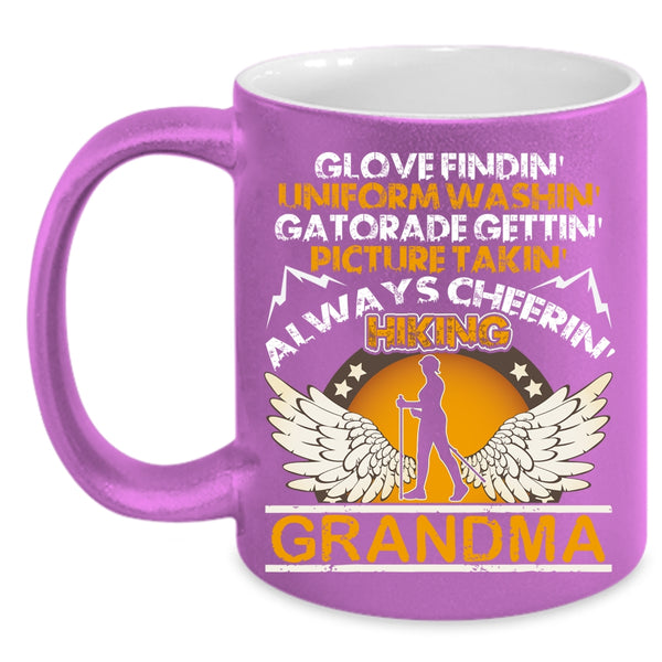 Glove Finding Picture Taking Coffee Mug, Always Cheering Hiking Grandma Coffee Cup