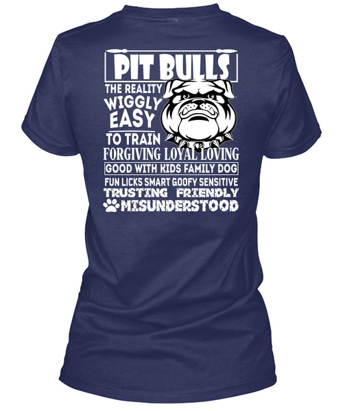 Pit Bulls The Reality Wiggly Easy T Shirt, Good With Kids Family Dog T Shirt